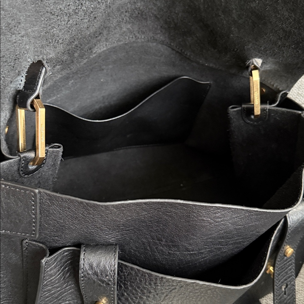 All Saints Black Leather Shoulder Bag Ursa Satchel - Picture 9 of 9